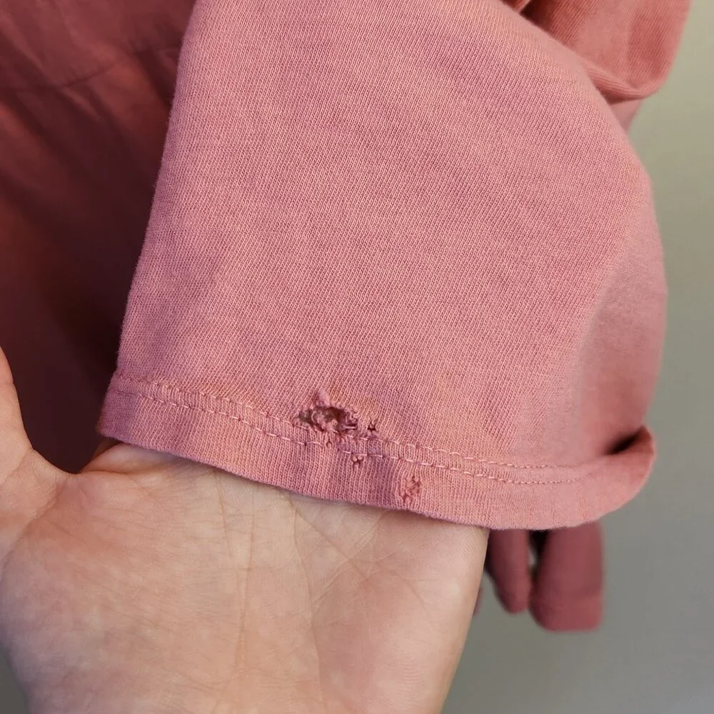 J. Crew Tiered Flutter Sleeve Mini Dress in Broken-In Jersey Pink sz M